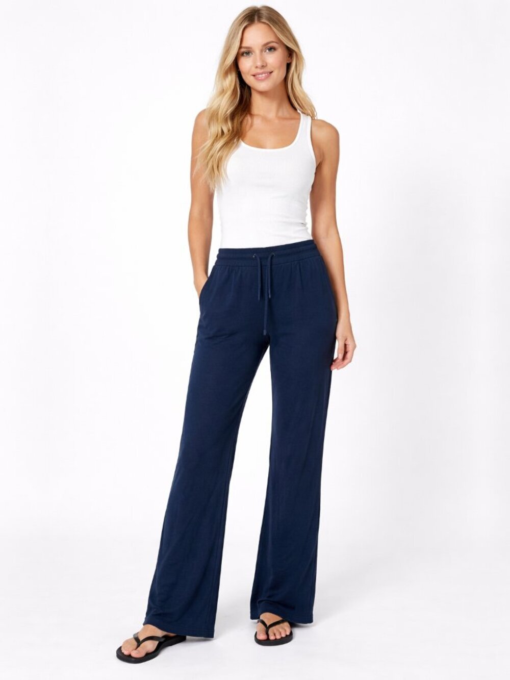Aritzia Sunday Best Flare Leg Drawstring Sweatpants Mid Rise Black Medium #A1839